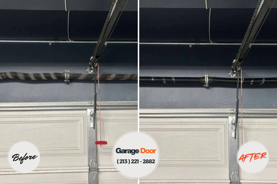 Before and after: garage door repair 77422